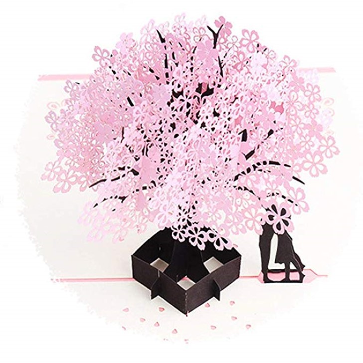3Dの桜グリーティングカード