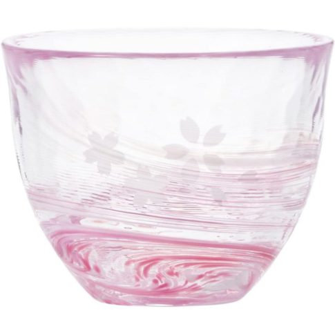 津軽びいどろの桜模様の冷茶グラス